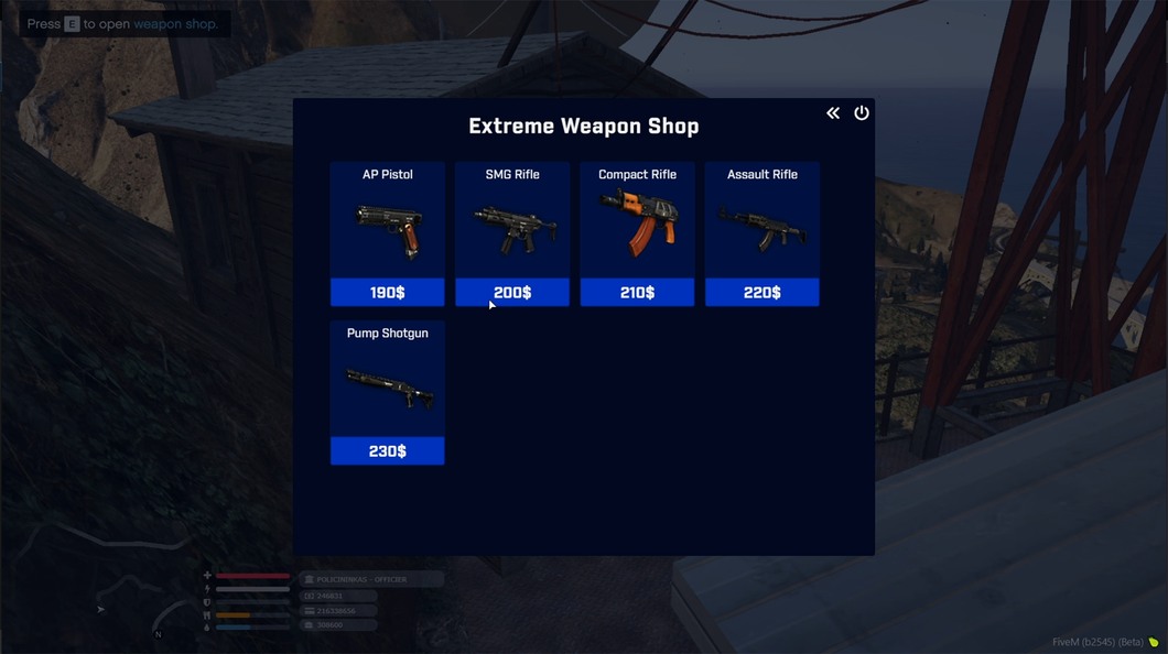 Fivem  script weapon shop