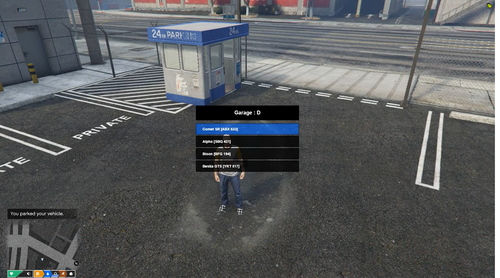 Fivem Custom garage script with public garages and private garages!
