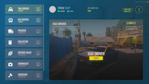 Fivem Job Selector With EXP Level System For QBCORE And ESX