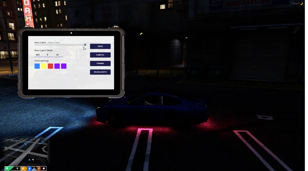 Fivem vehicle tuning laptop, tablet